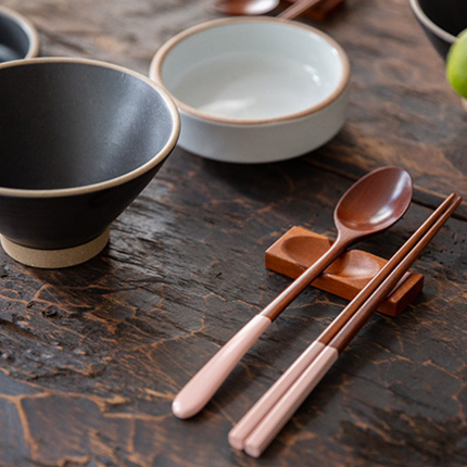 Wood Pastel Spoon&Chopstick Set